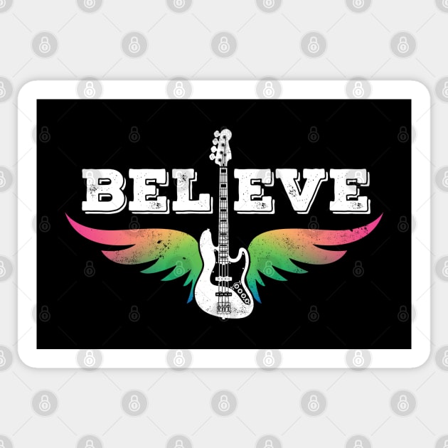 Believe Colorful Guitar J-Style Bass Guitar Sticker by nightsworthy